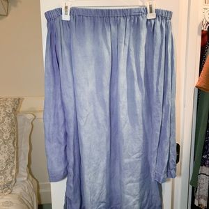 Denim-Look Strapless Summer Dress